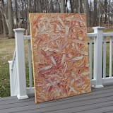 "Layers of Sweetness" - Original Painting in orange by Teodora Guererra