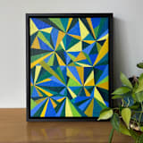 "Blue + Green" - Original Painting in multicolor by Renée Stramel
