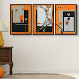"Visión Monocular" - Original Painting in orange by Nerea Azanza
