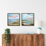 "Stillness Speak I & II" - Original Painting in blue by Johanne Dziemian