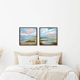 "Stillness Speak I & II" - Original Painting in blue by Johanne Dziemian