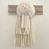 "Snow Cloud 3 Wall Hanging" - Original Painting in white by Anya Dinovich