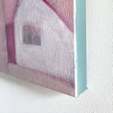 "Next Door" - Original Painting in pink by Karyn Denten