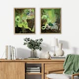 "Mossy 1 & 2" - Original Painting in green by Jessalin Beutler