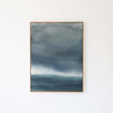 "Through the Quiet Glow" - Original Painting in blue by Rebecca King