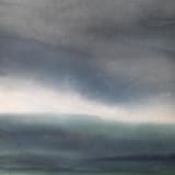 "Through the Quiet Glow" - Original Painting in blue by Rebecca King