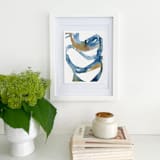 "Sun Dune River 2" - Original Painting in blue by Mary Gaspar