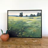 "High Meadow" - Original Painting in green by Stephanie Goos Johnson