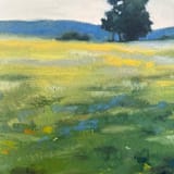 "High Meadow" - Original Painting in green by Stephanie Goos Johnson