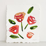 "Orange Roses" - Original Painting in orange by Mary Gaspar