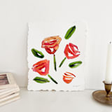 "Orange Roses" - Original Painting in orange by Mary Gaspar