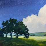 "Nightfall" - Original Painting in blue by Stephanie Goos Johnson