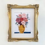 "vintage blooms" - Original Painting in multicolor by Teju Reval