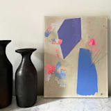 "View from the Balcony" - Original Painting in blue by Nicole Simms