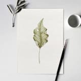 "Fallen Leaves 07" - Original Painting in green by Angele Kamp