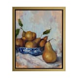 "Bowl of Pears " - Original Painting in blue by Wendy Keller