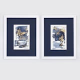 "Rapture No. 14 and No. 15 - Original Set" - Original Painting in blue by Julia Contacessi