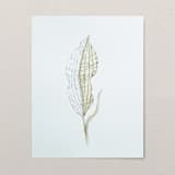"Skeleton leaf" - Original Painting in green by Angele Kamp