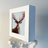 "Winter Deer, original acrylic painting" - Original Painting in multicolorassorted-colors by Carol C. Young