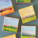 "Countryside 7" - Original Painting in orange by sue prue