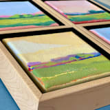 "Countryside 7" - Original Painting in orange by sue prue