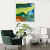 "Shape Toss" - Original Painting in green by Jessalin Beutler