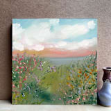"Rainbow Prairie" - Original Painting in multicolor by Lindsay Megahed