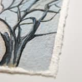"Blue tree - small painting" - Original Painting in blue by Weronika Zubek