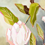 "Bold Bloom gouache original painting" - Original Painting in green by Lucrecia Caporale