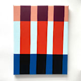 "Coral Stripes Original Art" - Original Painting in multicolor by Katie Craig