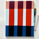 "Coral Stripes Original Art" - Original Painting in multicolor by Katie Craig