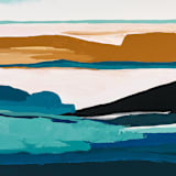 "Mustard Seascape" - Original Painting in multicolor by Caryn Owen