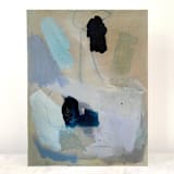 "Just Another Beautiful Battleship Gray Day" - Original Painting in blue by Nicole Simms