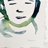 "Boy" - Original Painting in blue by Mary Gaspar
