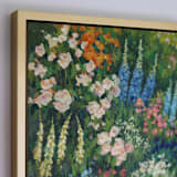 "flower garden" - Original Painting in green by Wendy Keller