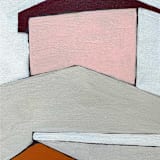 "Rooftop Views" - Original Painting in gray by Karyn Denten
