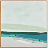 "Muted Northern California Seascape Square" - Original Painting in blue by Caryn Owen