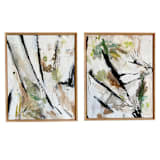 "Swaying Birch Pair" - Original Painting in white by Jessalin Beutler