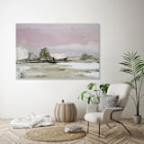 "Mauve Sky Coastal" - Original Painting in pink by Shina Choi