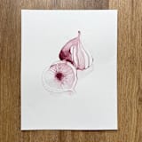 "Purple Figs Fruit 01" - Original Painting in purple by Angele Kamp