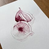 "Purple Figs Fruit 01" - Original Painting in purple by Angele Kamp