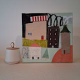 "Cityscape 1" - Original Painting in multicolorassorted-colors by christy dehoog johnson