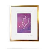 "Personalized, 11x14 Framed Star Sign with Birthday Date" - Original Painting in multicolorassorted-colors by AlisonJerry