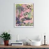 "Backyard Be-Ing" - Original Painting in pink by Jessalin Beutler