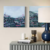 "As the Memories and Seconds Pass By Coastal Wildflower Painting" - Original Painting in multicolor by Jocelyn Elizabeth