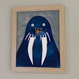 "Walrus Whisper" - Original Painting in blue by Summer Tali Hilty