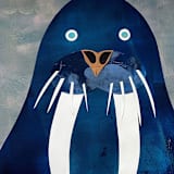 "Walrus Whisper" - Original Painting in blue by Summer Tali Hilty