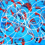 "Against The Current 2" - Original Painting in blue by Carrie Cantwell
