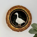 "Miniature Goose" - Original Painting in white by Teju Reval