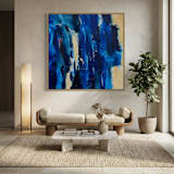 "Held by Blue" - Original Painting in blue by Karine Tonial Grimm